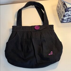 Roxy black cotton purse